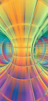 Abstract and colorful tunnel-inspired 3D wallpaper design.