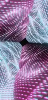 Abstract 3D tunnel with pink and blue patterns