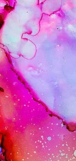 Vibrant abstract watercolor wallpaper with pink and purple hues.