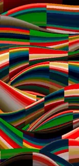 Vibrant multicolor abstract wave wallpaper