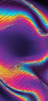 Vibrant and colorful abstract wave design wallpaper.