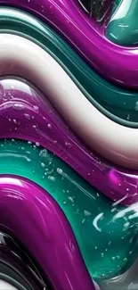 Vibrant abstract waves design with bold colors.