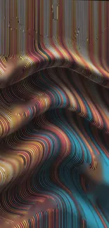 Vibrant abstract wallpaper with colorful waves.