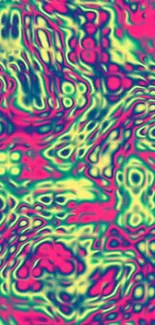 Vibrant abstract waves in pink and green.