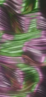 Colorful abstract waves wallpaper in shades of pink and green.