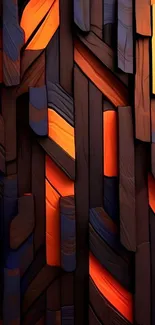Vibrant abstract wooden design wallpaper