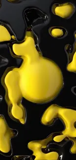 Abstract black and yellow art design for mobile wallpaper.