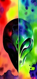 Vibrant alien abstract wallpaper with blended colors for mobile.