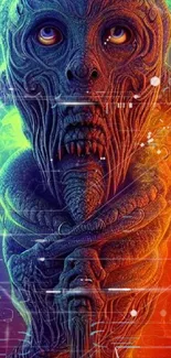 Vibrant alien art wallpaper with surreal glowing textures.