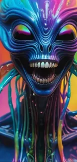 Colorful alien art with psychedelic colors