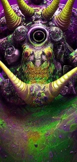 A vibrant, colorful alien creature wallpaper with intricate details.