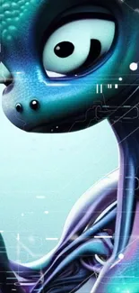 Vibrant blue and purple alien creature wallpaper.