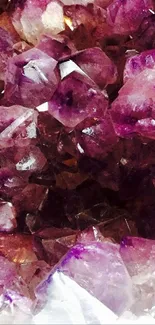 Vibrant purple amethyst crystal texture for mobile wallpaper.