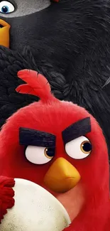 Angry Birds mobile wallpaper featuring Red and Bomb.