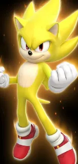 Vibrant animated hero with glowing yellow aura on black background.