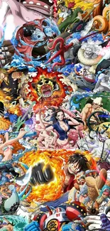 Colorful anime adventure wallpaper with iconic characters.