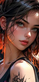 Vibrant anime character wallpaper with striking details.