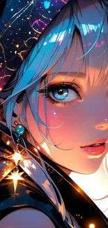 Vibrant anime art wallpaper with a colorful character.