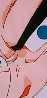 Close-up of a vibrant anime character with bold colors.