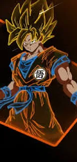 Vibrant anime character in dynamic orange and blue design.