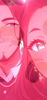 Smiling anime couple with vibrant colors and artistic expression.