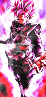 Dynamic anime character with vibrant pink-red energy.