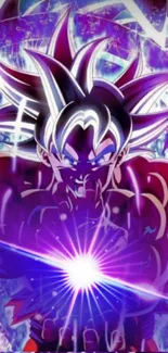 Anime character with purple energy burst wallpaper.