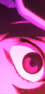 Vibrant anime eye with pink and purple hues in dynamic design.