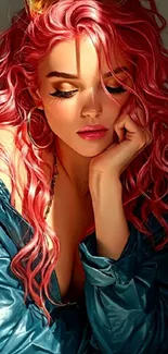 Anime girl with vibrant pink hair art.