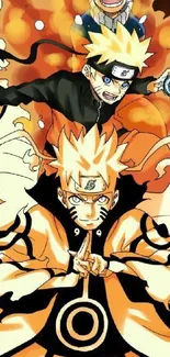 Anime artwork of Naruto displaying powerful transformation.