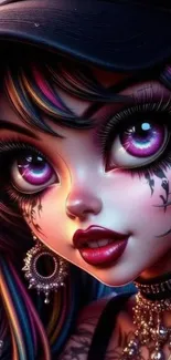 Vibrant and colorful anime style portrait wallpaper