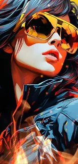 Anime-style character with sunglasses and vibrant colors