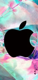 Vibrant Apple logo with pastel gradient background.