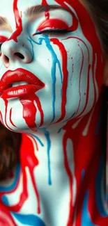 Artistic wallpaper with vibrant colors and paint drips depicting expression.