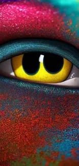 Colorful artistic eye design wallpaper with vibrant hues.