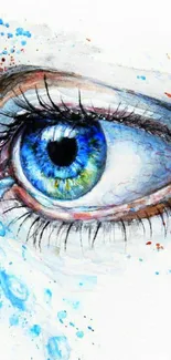 Colorful artistic eye illustration wallpaper with vibrant details.