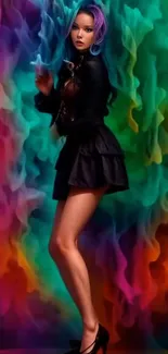 Artistic female portrait with vibrant colors.
