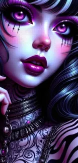 Artistic gothic character with tattoos