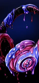 Vibrant headphones with colorful liquid art design.