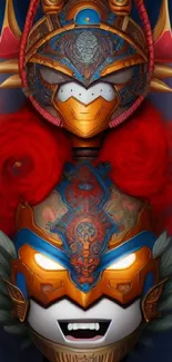 Colorful artistic mask wallpaper for mobile.