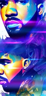 Vibrant artistic mobile wallpaper with colorful abstract portrait design.