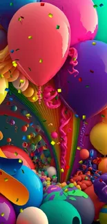 Colorful balloon wallpaper with vibrant pink and other hues.