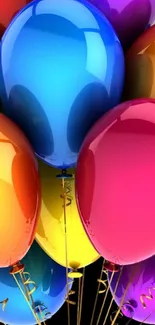 Colorful balloon mobile wallpaper, vibrant and cheerful for your screen.