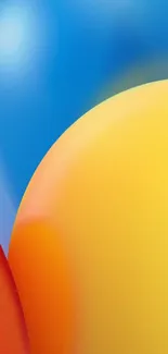 Bright wallpaper with colorful balloons in blue, red, and yellow hues.