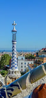 Colorful Barcelona cityscape with unique architectural elements.