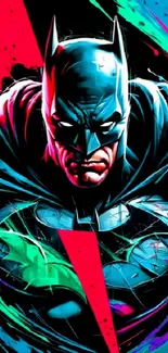 Vibrant Batman artwork with bold colors.