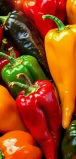 Vibrant collection of colorful bell peppers