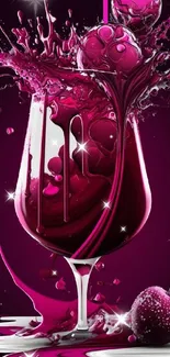 Vibrant berry-colored splash in digital art wallpaper.