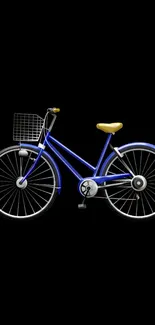 Stylish blue bicycle artwork on a black background, perfect for tech-savvy cyclists.