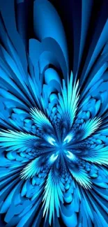 Vibrant blue abstract wallpaper with dynamic patterns and shapes for phones.